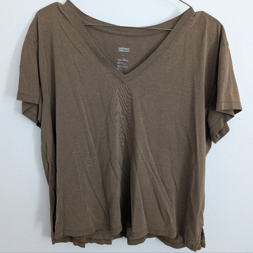 girlfriend collective v-neck tee